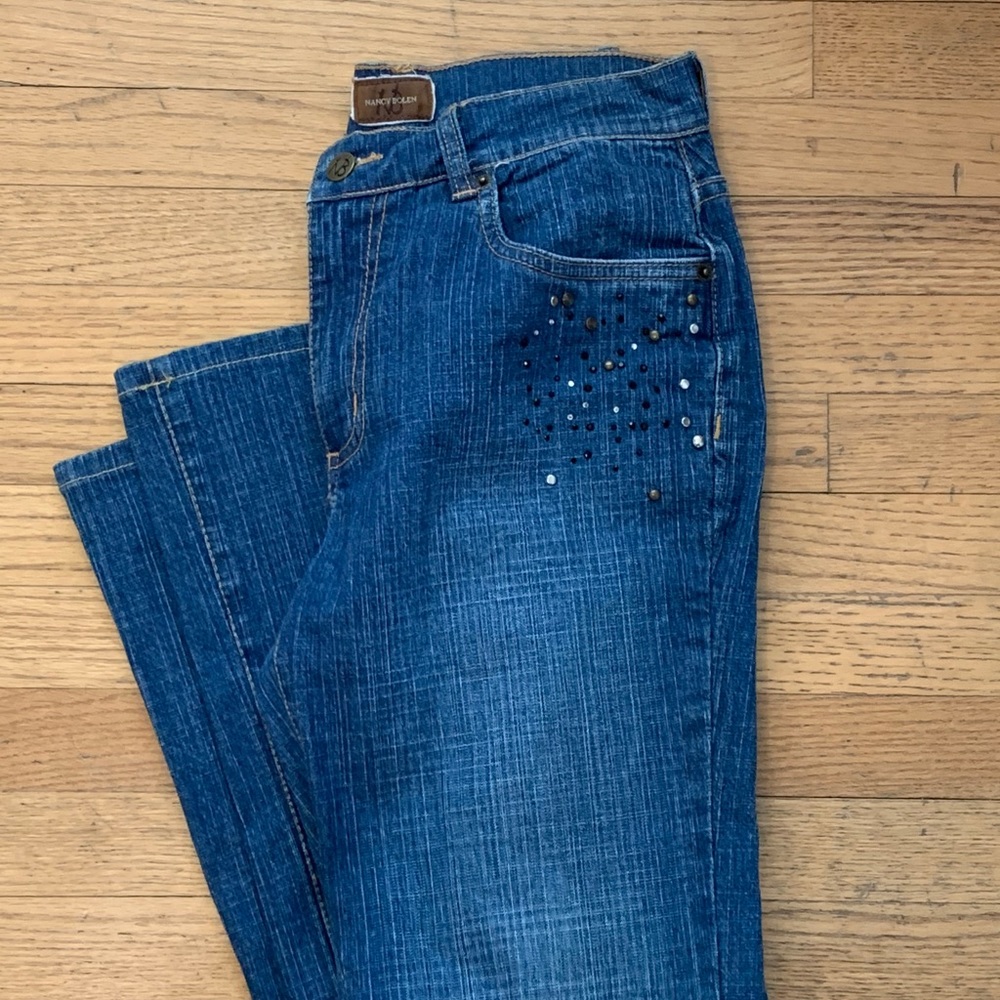 Y2K low rise studded jeans